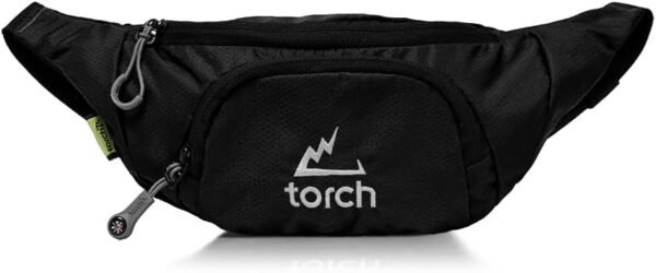 TORCH Mens Fanny Pack - Hip Pack For Men Women with Compass Survival, Small Crossbody Fanny Packs for Walking, Biking, Outdoor, Workout - Vallejo (Black) - Image 2