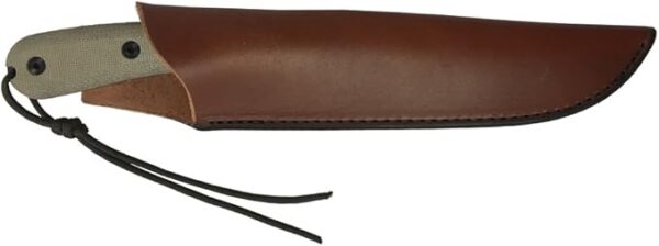 ESEE-6HM Fixed Blade Survival Knife, 1095 Carbon Steel, Round Modified Handle, Made in USA (Brown Leather Sheath (Right Hand)) - Image 3
