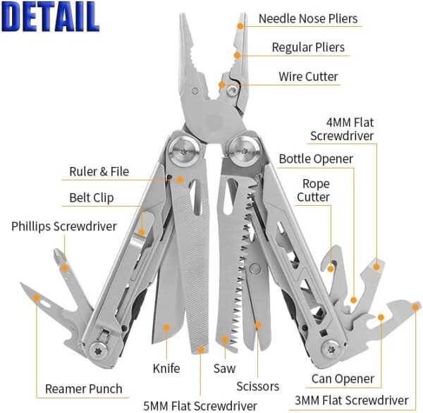 28-in-1 Multi-Tool Pliers â The Ultimate Survival & Repair Companion for Camping, Hiking & Everyday Tasks! - Image 4