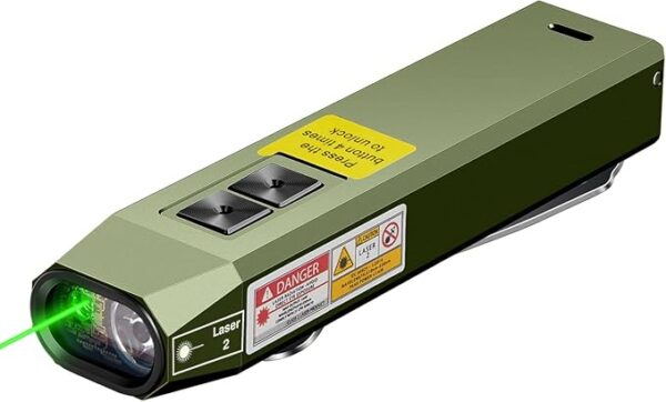 Everyday Carry Flat EDC Flashlight Rechargeable 1000 Lumens with Green Beam, programmable Mode ï¼USB C,Magnetic Base for Night Duty, Emergency Repairï¼Green - Image 2