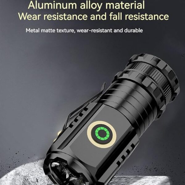 Mini USB C Rechargeable Magnetic Flashlight with Clip - 2000 Lumens with 5 Light Modes, Small Flashlight for EDC, Camping, Hiking and Emergency - Image 3