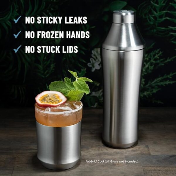 Elevated Craft Hybrid Cocktail Shaker - Premium Vacuum Insulated Stainless Steel Cocktail Shaker - Innovative Measuring System - Martini Shaker for the Home Bartender - 28oz Total Volume - Image 4