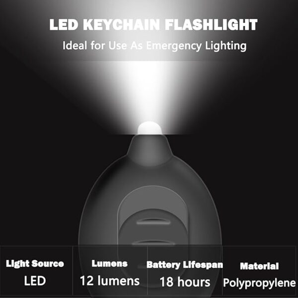 Mini LED Keychain Flashlight, 32-Pack Ultra Bright White Light, Small Pocket Keyring Torch for Emergency, Batteries Included - Image 3
