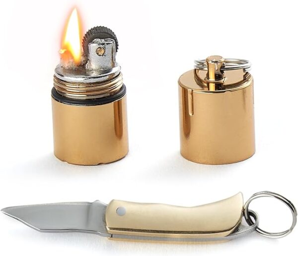 Keychain Knife and Lighter, Emergency Survival Tools for Camping Survival Hiking Sophisticated and Practical (Lighter and Knife) - Image 2