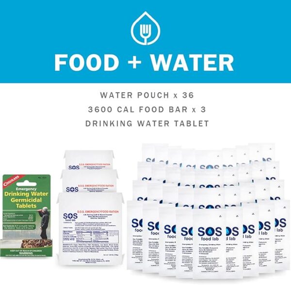 EVERLIT Complete 72 Hours Earthquake Bug Out Bag Emergency Survival Kit for Family. Be Prepared for Hurricanes, Floods, Tsunami, Other Disasters - Image 4