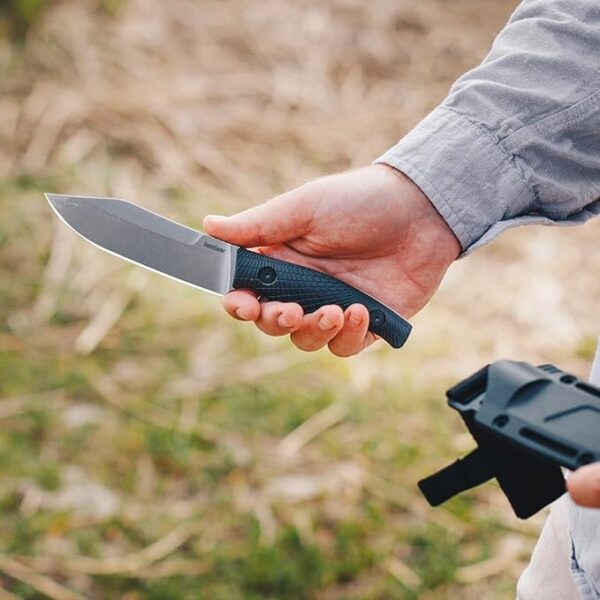 Kershaw Camp 5 Fixed Blade Knife, 4.75 Inch Blade, Full Tang (1083), Black - Image 4