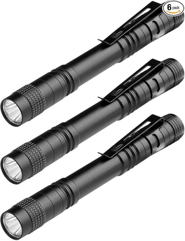 5.1" Mini Pocket Flashlight, Small LED Pen Light with Clip, 500 Lumen Torch White Light Powered by AAA Battery, Portable Versatile for Inspection Medical Repair Camping Outdoor Emergency - Image 2
