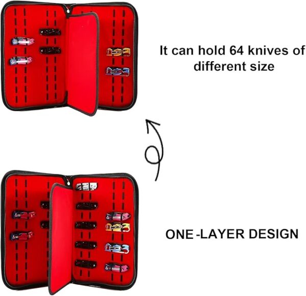 QEES Knife Case,Knife Display Case,Knife Storage,40 Slots Folding Knife Holder Organizer,Butterfly Pocket Knife Carrier,Knives Collection Protector For Men Survival Tactical Outdoor EDC Mini Knife - Image 4