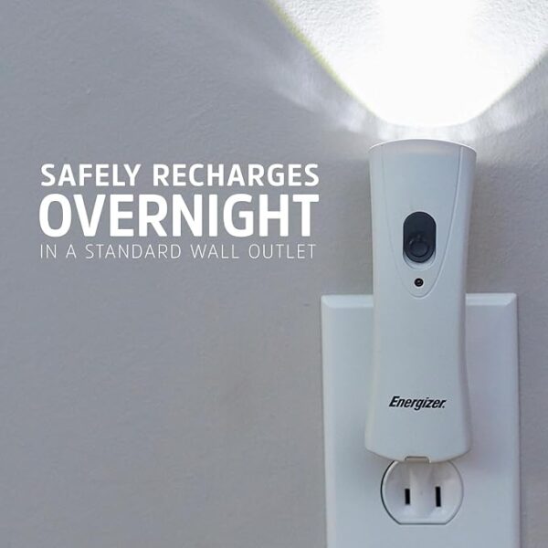 Energizer Weatheready Rechargeable Compact Handheld Light, Plug-in LED Emergency Flashlight, Automatic Turn-On, Built-in Battery Included, 3 Count - Image 6