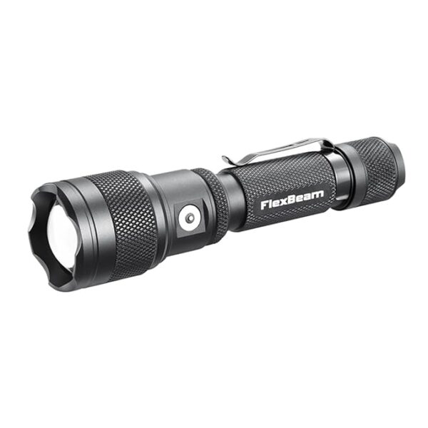 Powertac Flexbeam Tactical Flashlight â 700m Long Throw Zoomable LED, 1200 Lumens, 6 Modes, Rechargeable, Waterproof EDC Torch with Memory Function, Clip & Momentary On for Hunting, Outdoor, Emergency