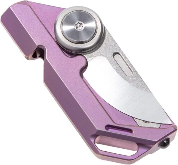 TACRAY Titanium Emergency Whistle, Multifunctional Whistle with Foldable Knife, Portable Lanyard Keychain Whistle, Loud Whistle up to 130 decibels for Emergency Survival (Purple Color) - Image 2