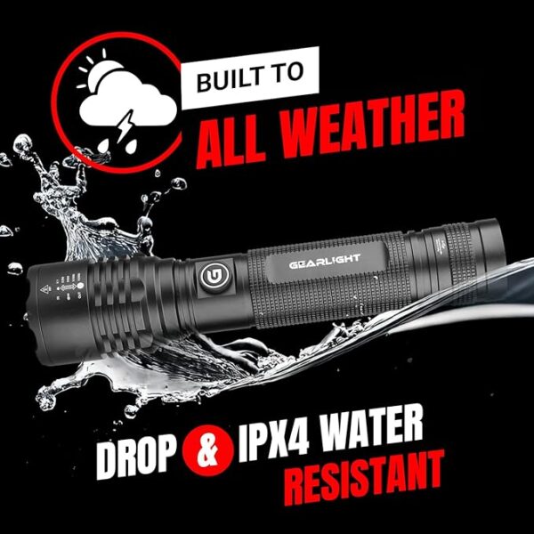 GearLight S2000 LED Rechargeable Flashlight High Lumens - Super Bright, Powerful, Mid-Size Tactical Flashlight for Outdoor Activity & Emergency Use - Image 6