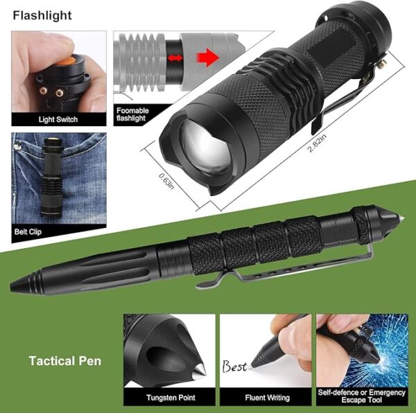 Survival kits 17 in 1, Emergency Survival Gear and Equipment, Cool Gadgets for Men Camping Fishing Hunting Outdoor - Image 5