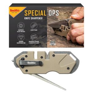 Smithâs Pocket Pal Tactical Knife Sharpener - 2 Stage Sharpener & Diamond Sharpening Rod - Pocket Clip - Outdoor Hunting Knife & Hook Sharpener - Compact & Lightweight