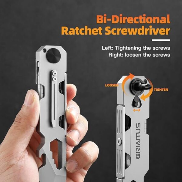 EDC Pry Bar Multitool with Bi-Directional Ratchet Screwdriver & Everlasting Pen, Wrenches, Crowbar, Bottle and Box Openers - Your Versatile Companion for Everyday Carry and Camping Accessories - Image 3