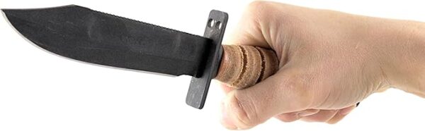 Ontario Knife Company 499 Air Force Survival Knife 5" Sawback Blade with False Top Edge and Blood Grooves, Natural Leather Handle and Sheath - 6150 (Color May Vary),Black - Image 8