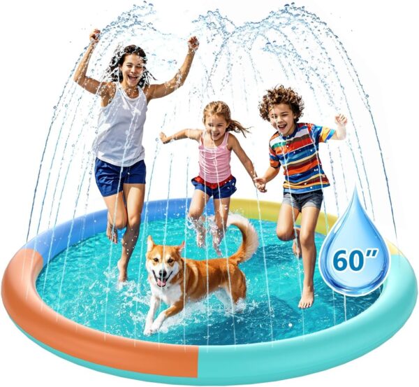 Non-Slip Splash Pad 77" Extra Large Sprinkler for Kids & Dogs Outdoor Inflatable Water Toys for Water Pad Back Yard Water Play for Kids or Pet Dog - Image 6