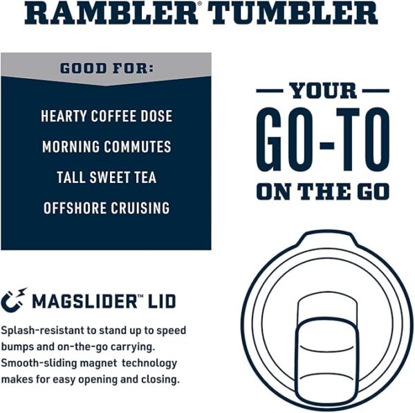YETI Rambler 30 oz Tumbler, Stainless Steel, Vacuum Insulated with MagSlider Lid, King Crab - Image 3