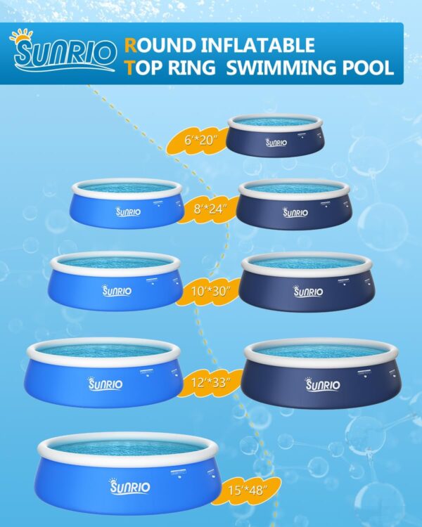 10'*30" Round Inflatable Top Ring Above Ground Swimming Pool Fast Easy to Set Up for Summer Outdoor Garden Backyard Childen Adults - Image 2