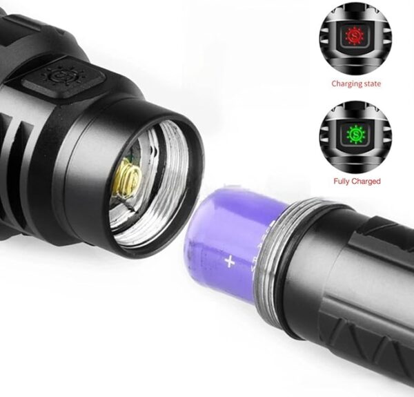1600 Lumens Tactical Flashlight, Rechargeable LED Flashlight with Pressure Switch for Hiking, Camping, Fishing Emergency, 5 Lighting Modes 656 FT Lighting Range IP-6 Waterproof - Image 5