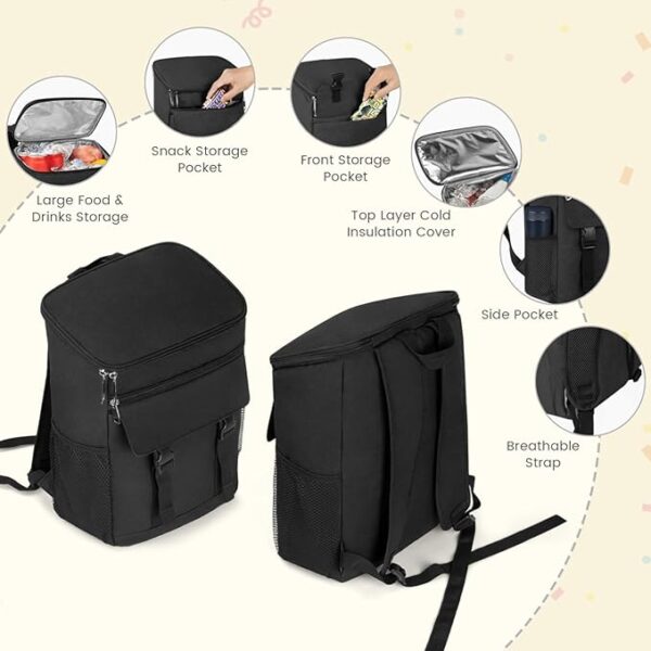 Cooler Backpack Soft Insulated Leak Proof 30/40/50/54 Cans Insulated Backpack Cooler Portable Picnic Camping Beach Hiking BBQ Lunch Backpack for Men and Women - Image 4