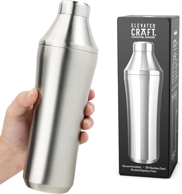 Elevated Craft Hybrid Cocktail Shaker - Premium Vacuum Insulated Stainless Steel Cocktail Shaker - Innovative Measuring System - Martini Shaker for the Home Bartender - 28oz Total Volume - Image 2