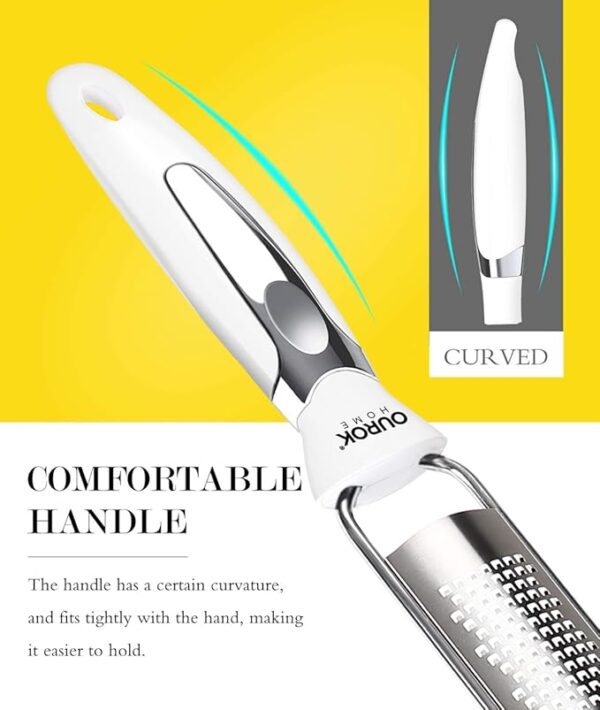 Ourokhome Rotary Grater Lemon Zester- Stainless Steel Cheese Grater for Fruit, Vegetable, Lemon, Cirtus - Image 9