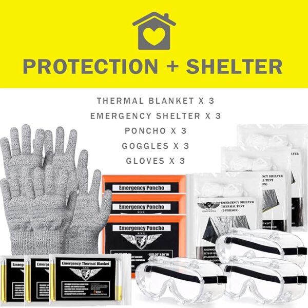 EVERLIT Complete 72 Hours Earthquake Bug Out Bag Emergency Survival Kit for Family. Be Prepared for Hurricanes, Floods, Tsunami, Other Disasters - Image 5