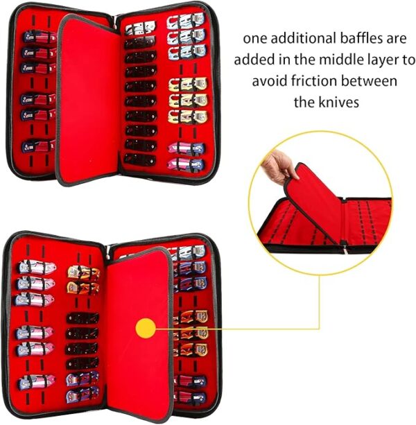 QEES Knife Case,Knife Display Case,Knife Storage,40 Slots Folding Knife Holder Organizer,Butterfly Pocket Knife Carrier,Knives Collection Protector For Men Survival Tactical Outdoor EDC Mini Knife - Image 3