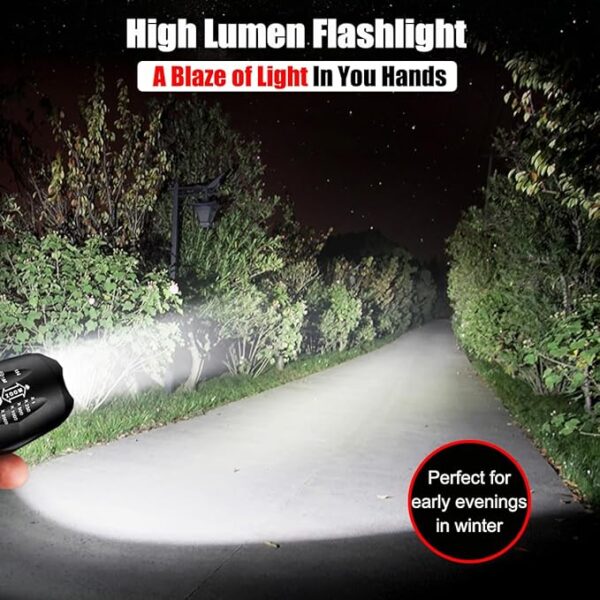 LED Flashlights 10 Pack, Bright Tactical Flashlight High Lumens with 5 Modes, Waterproof Zoomable Flash Light, Portable Torch for Camping Hiking Outdoor Home Emergency - Image 3