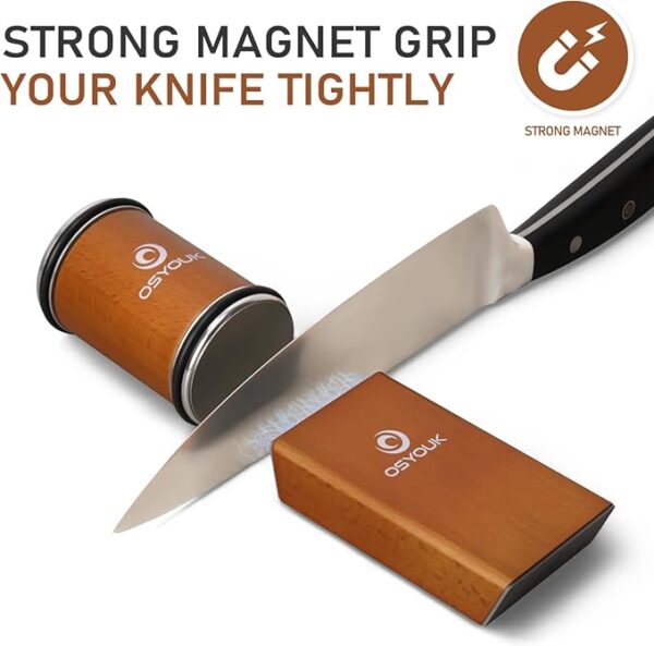 Knife Sharpener Tool- Afilador de cuchillos fÃ¡cil -Rolling Knife Sharpeners Kit,Knife Sharpening with Diamonds and Ceramic, Magnetic Knife Sharpener, Offering 15Â°& 20Â° Magnetic Angles,Regalo del padre - Image 6