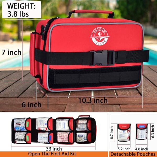 Premium 418-Piece First Aid Kit for Home, Car, Travel, Camping, Hiking & Outdoor Emergencies, Tear-Resistant Survival Kits for Business, Vehicle & School, Multi-Use Emergency Medical Supplies - Image 6