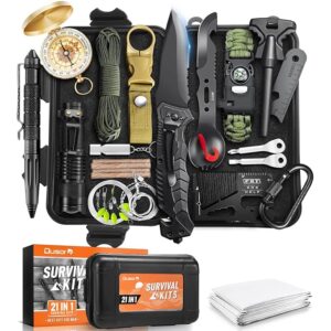 Dusor Fatherâs Day Mens Gifts from Daughter Son Wife, Survival Kit 21 in 1 Gifts for Men, Anniversary Birthday Gift for Men, Fatherâs Day Gift for Godfather Dad Boyfriend Husband, Camping Essentials