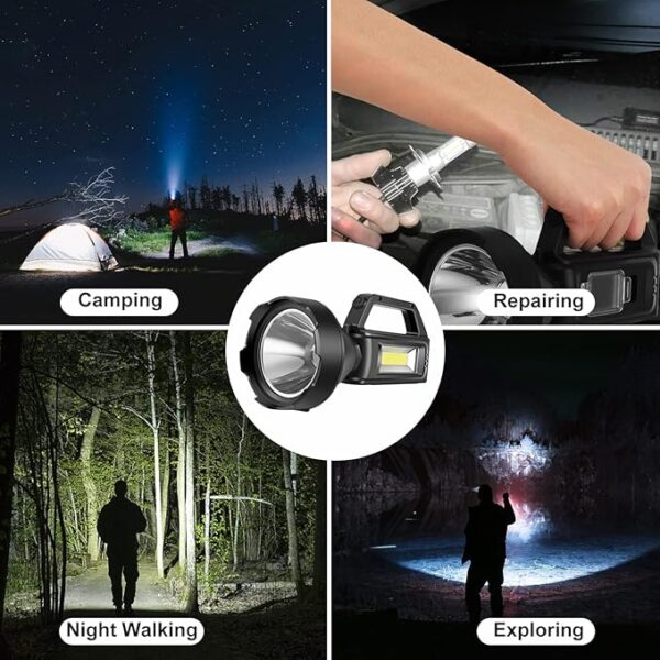 2 Pack Spotlight Flashlight, Rechargeable Handheld Searchlight, 4 Modes, High Lumens for Camping, Hiking, Hunting and Emergencies - Image 5