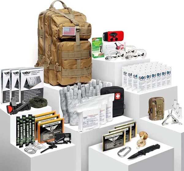 EVERLIT Complete 72 Hours Earthquake Bug Out Bag Emergency Survival Kit for Family. Be Prepared for Hurricanes, Floods, Tsunami, Other Disasters - Image 3