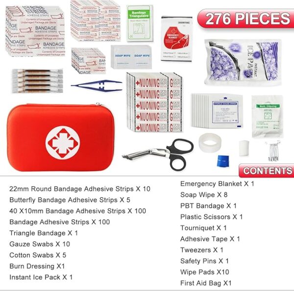 277Pcs Camping First Aid Kit for Business Emergency Supplies Compact Bag for Backpack, Home First Aid Essentials Survival Kit for Hiking Travel Workplace AMORNING - Image 11
