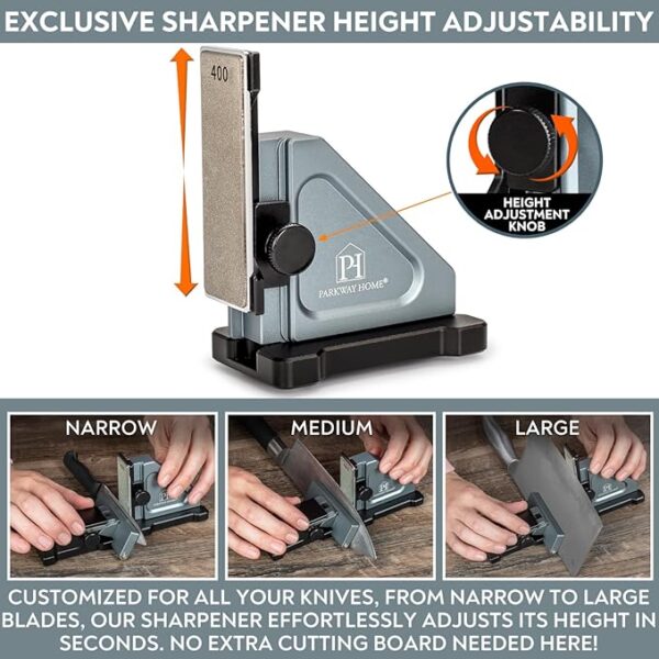Rolling Knife Sharpener with Adjustable 10Â° to 40Â° Options and Adjustable Grinding Height, Knife Sharpener Kit, Roller Knife Sharpening System - Image 4
