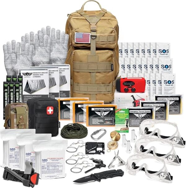 EVERLIT Complete 72 Hours Earthquake Bug Out Bag Emergency Survival Kit for Family. Be Prepared for Hurricanes, Floods, Tsunami, Other Disasters - Image 2
