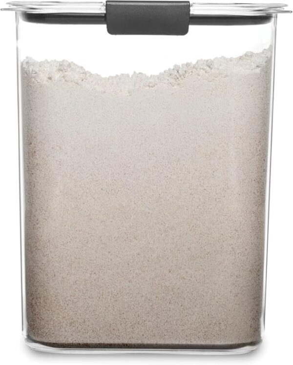 Rubbermaid Brilliance 16-Cup Airtight Food Storage Container with Lid Clear/Grey - optimal for pantry organization flour sugar and food storage - Image 2