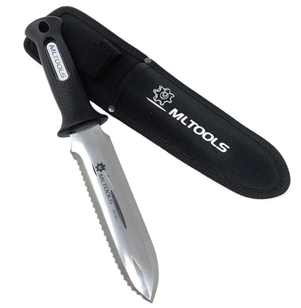 Metal detecting knife, Heavy Duty Digging Knife with Ergonomic Handle - Ideal for Gardening, Camping, survival, Outdoor Adventures - Rust-Resistant Japanese Hori-Hori digging knife
