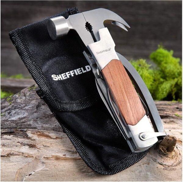 Sheffield 12913 Premium 14-in-1 Hammer Multi Tool, Multipurpose Tool for the Home, Camping Equipment, and Work, Hammer, Pliers, Survival Knife, & More - Image 6