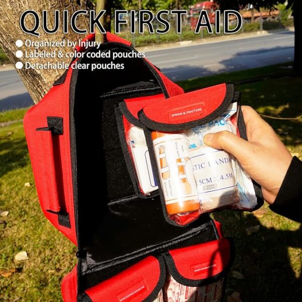 Premium 418-Piece First Aid Kit for Home, Car, Travel, Camping, Hiking & Outdoor Emergencies, Tear-Resistant Survival Kits for Business, Vehicle & School, Multi-Use Emergency Medical Supplies - Image 5