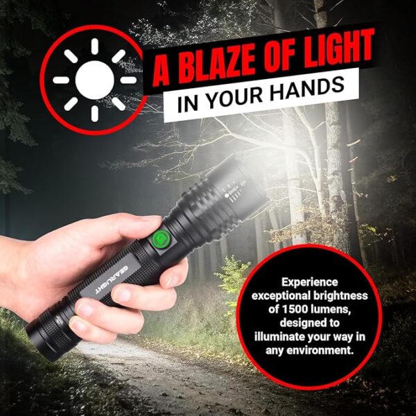 GearLight S2000 LED Rechargeable Flashlight High Lumens - Super Bright, Powerful, Mid-Size Tactical Flashlight for Outdoor Activity & Emergency Use - Image 4