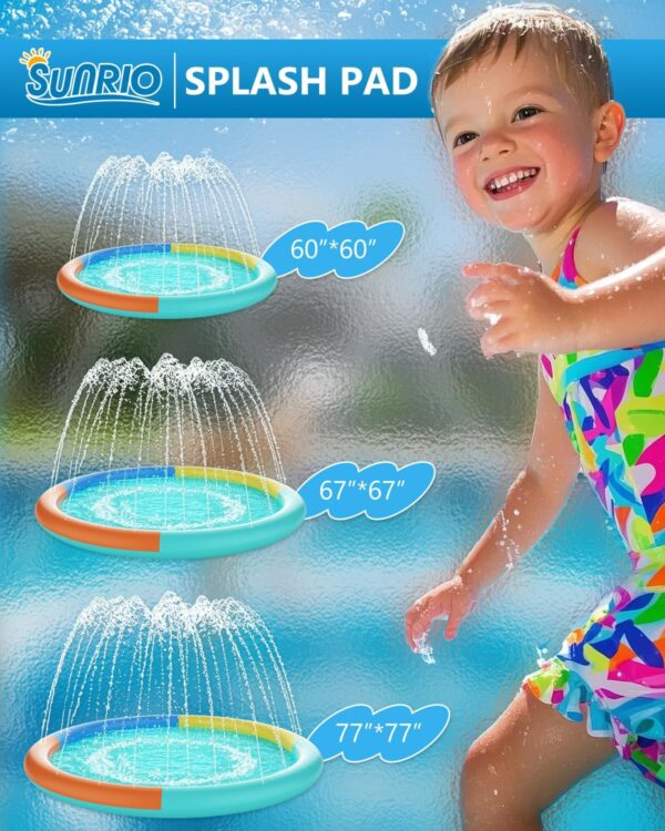Non-Slip Splash Pad 77" Extra Large Sprinkler for Kids & Dogs Outdoor Inflatable Water Toys for Water Pad Back Yard Water Play for Kids or Pet Dog - Image 2