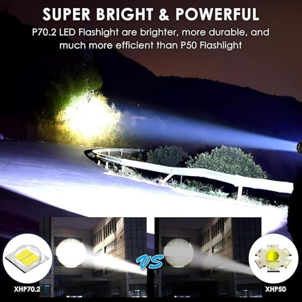 Rechargeable Flashlights High Lumens LED,Home Outdoor Emergency Powerful Flash Light Power Super Bright Torch Camping Hiking - Image 6
