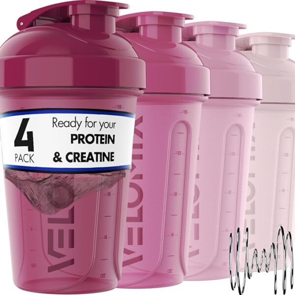 '-4 PACK- 20 OZ Protein Shaker Bottles for Protein Mixes, Shaker Cups for Protein Shakes, Small Shaker Bottle Pack, Shaker Cup, Shakers for protein Shakes (Berry Blend-4 Pack) - Image 2