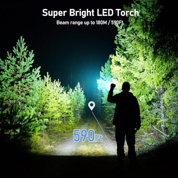 Flashlight Rechargeable 2 Packs, High Lumens Flashlight, Super Bright Small LED Flash Light- Zoomable, Adjustable Brightness, Long Lasting for Camping, Outdoors and Home Emergency - Image 3
