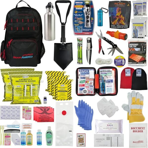 Ready America 72 Hour Elite Emergency Kit, 2-Person, 3-Day Backpack, Includes First Aid Kit, Survival Blanket, Emergency Food, Portable Disaster Preparedness Go-Bag for Earthquake, Fire, Flood - Image 2