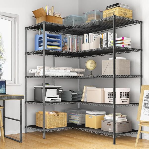 52.36''W Storage Shelves Metal Shelving Unit Load 1400LBS 5 Tier Wire Shelving for Storage Rack Adjustable Garage Shelving Heavy Duty Shelves for Pantry Kitchen Garage, 52.36W x13.78Dx70.8H - Image 6