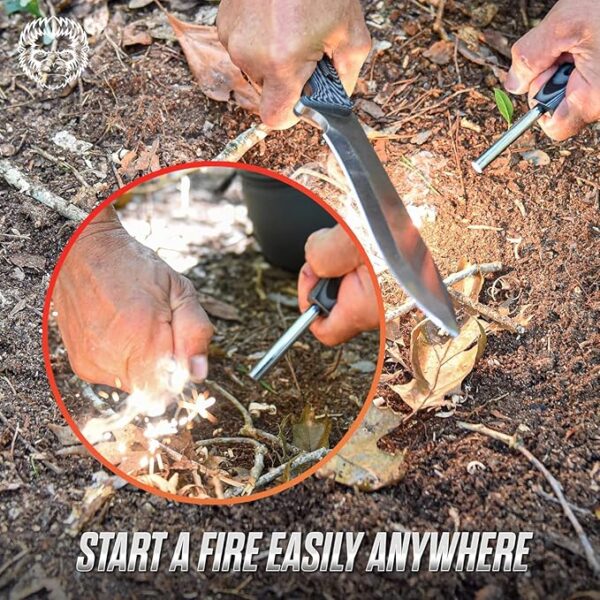 Chopping D2 Survival Knife and Large 1095 Survival Knife Giftset Bundle - Image 3